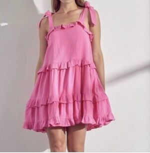 Pink Ruffled Sundress